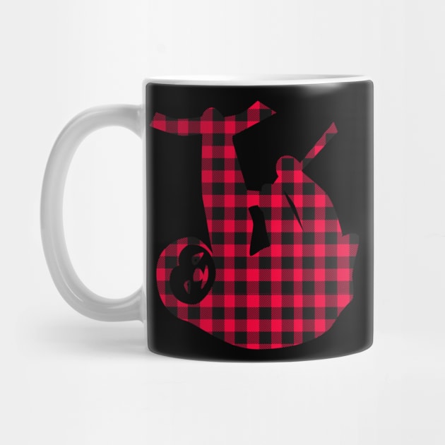 Sloth Red Buffalo Plaid Ugly Christmas Xmas by tobzz